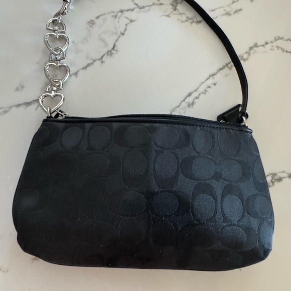 Coach Y2K Black signature mini bag / wristlet pouch w/extender - Picture 3 of 7